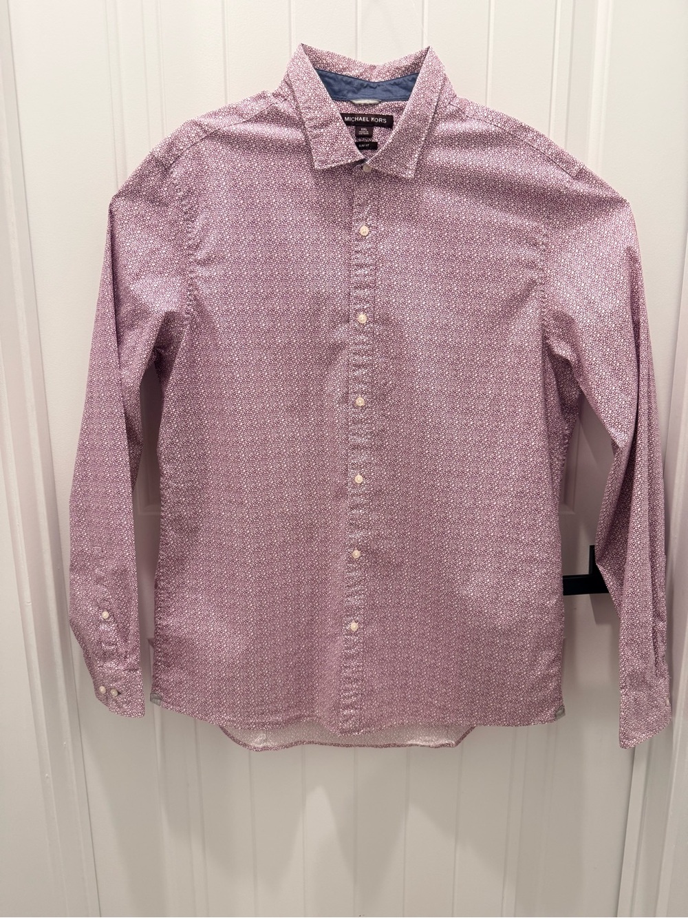 Michael Kors Men's Light Pink Microprint Button-Up Shirt